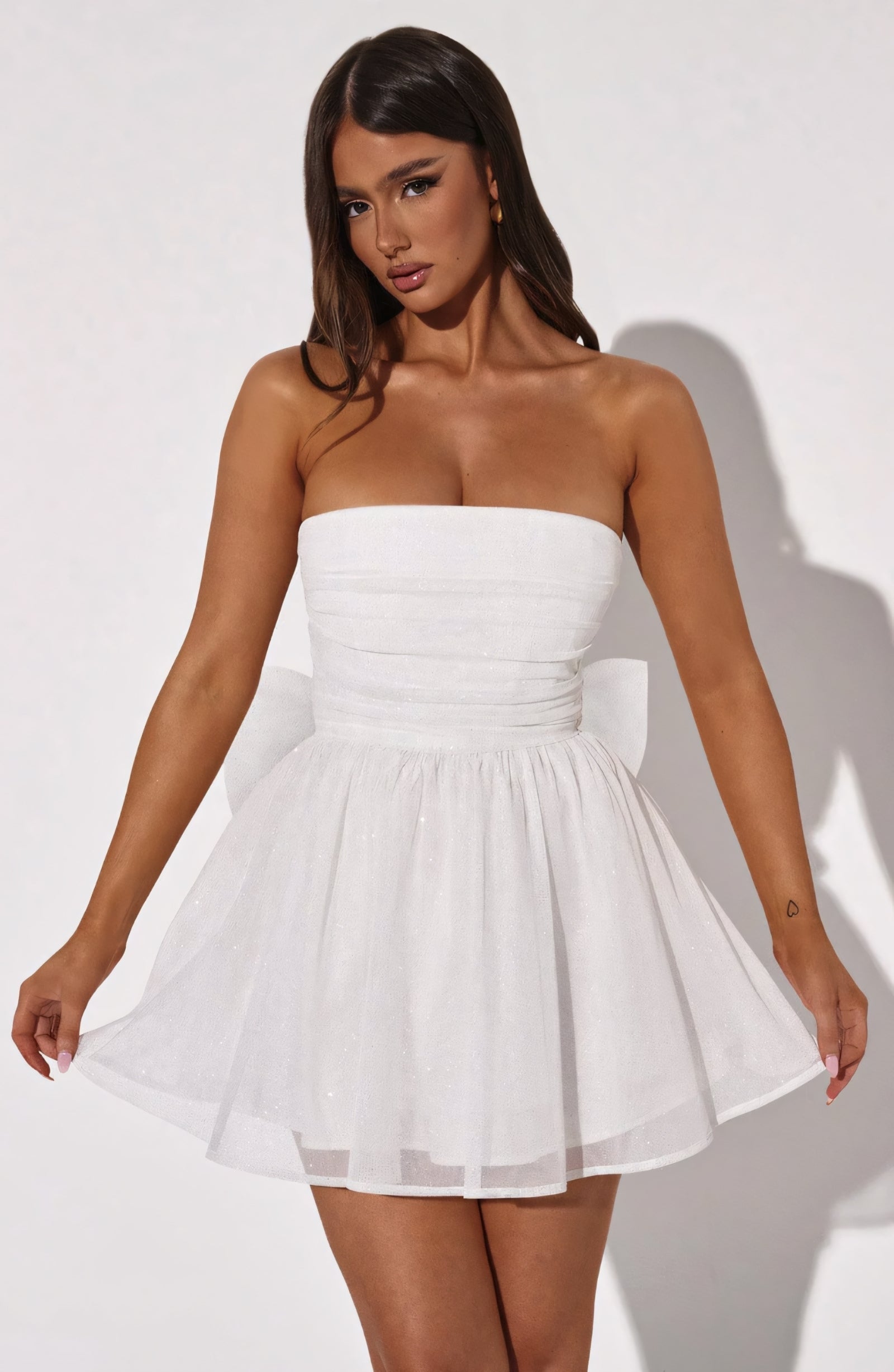 CHARLOT MINI DRESS - WHITE SPARKLE