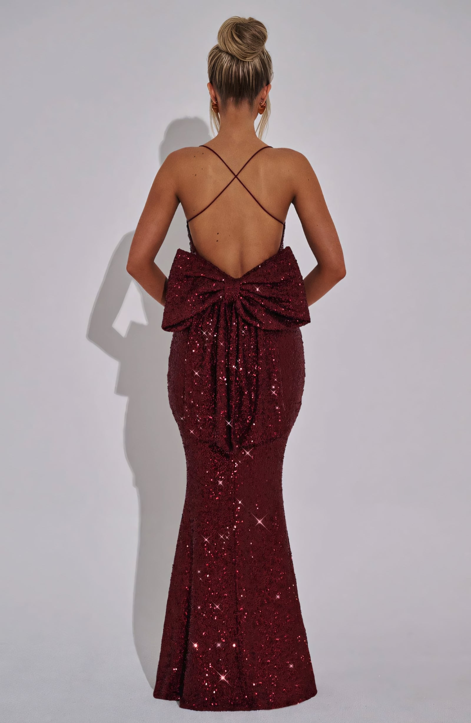 ARIEL MAXI DRESS - WINE SPARKLE