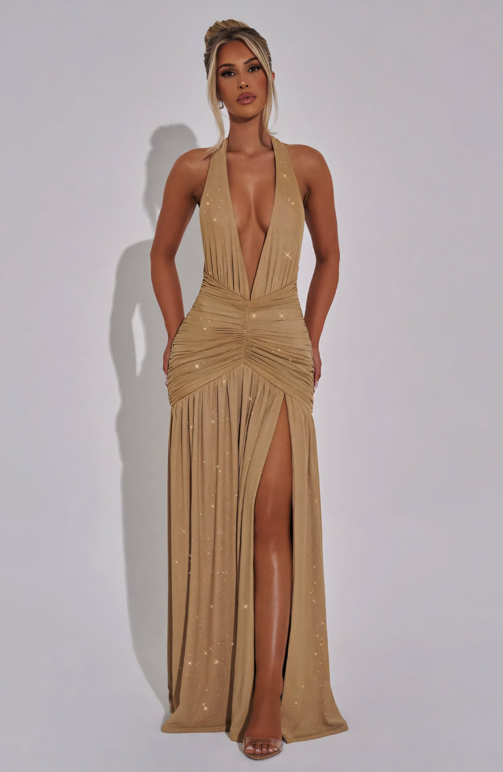 ALEXA MAXI DRESS - GOLD SPARKLE