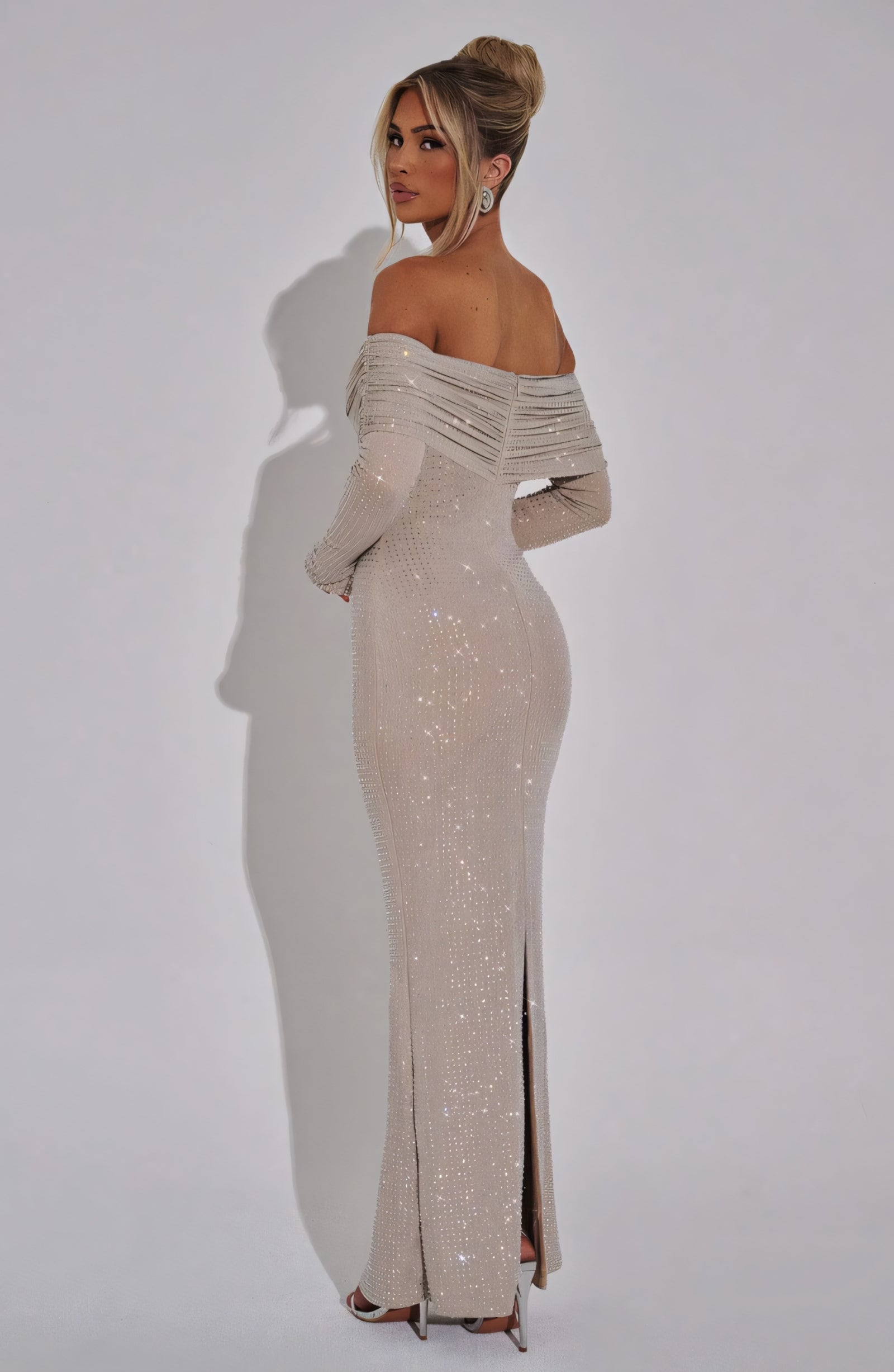 ABBY MAXI DRESS - NUDE SPARKLE