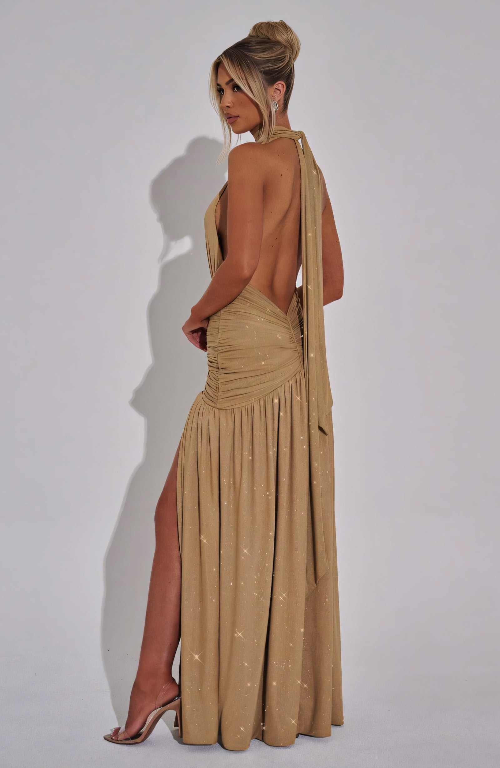 ALEXA MAXI DRESS - GOLD SPARKLE