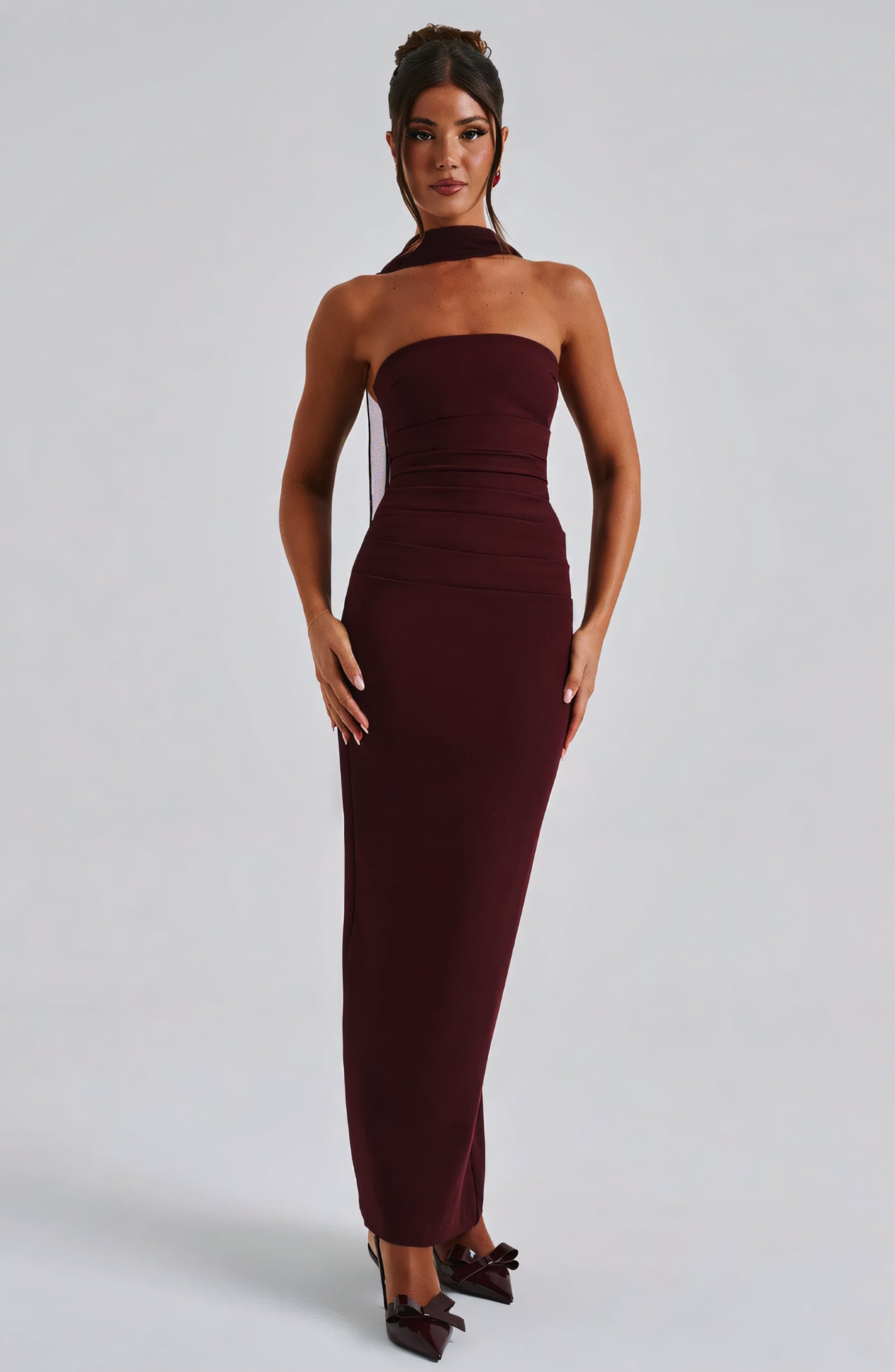 ARIA MAXI DRESS - CHERRY LACQUER