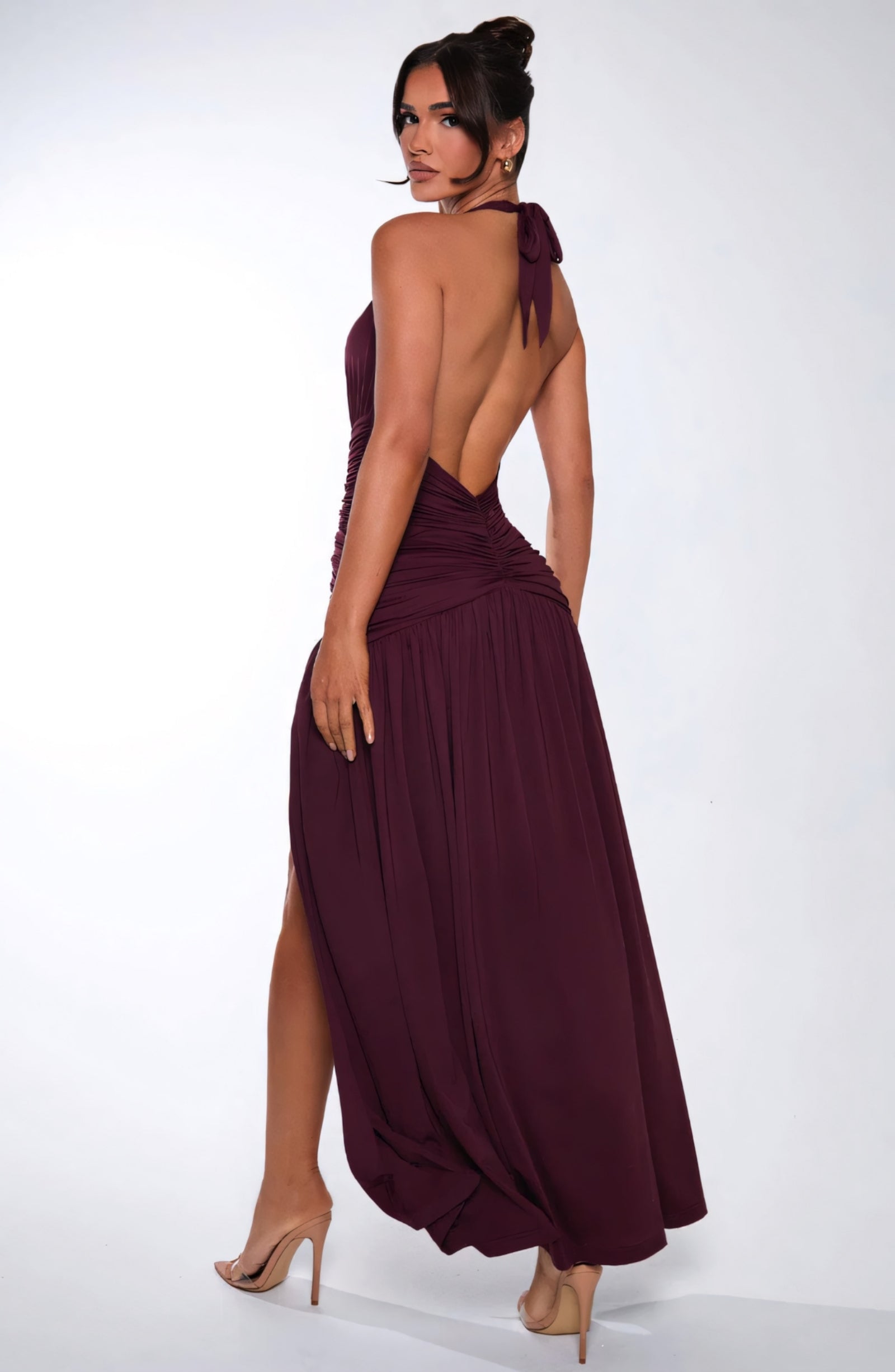 ALEXA MAXI DRESS - CHERRY LACQUER