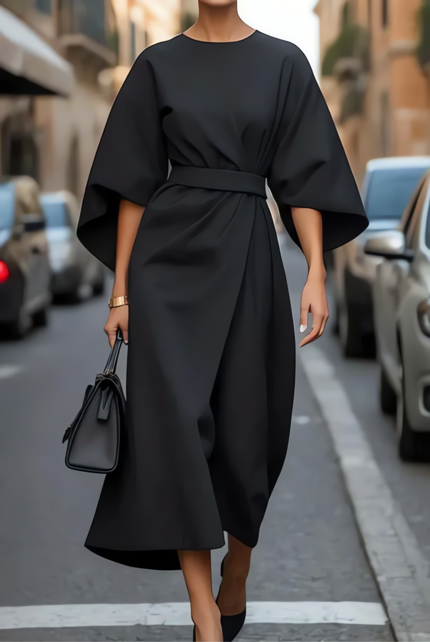 Bria maxi dress -  Sleeves and Belt