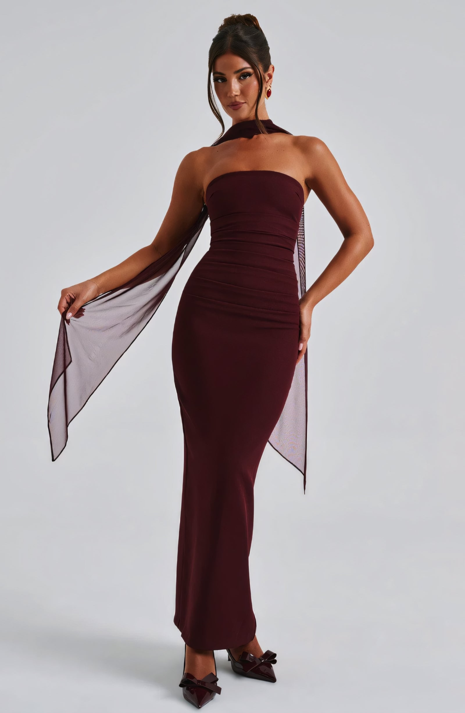 ARIA MAXI DRESS - CHERRY LACQUER