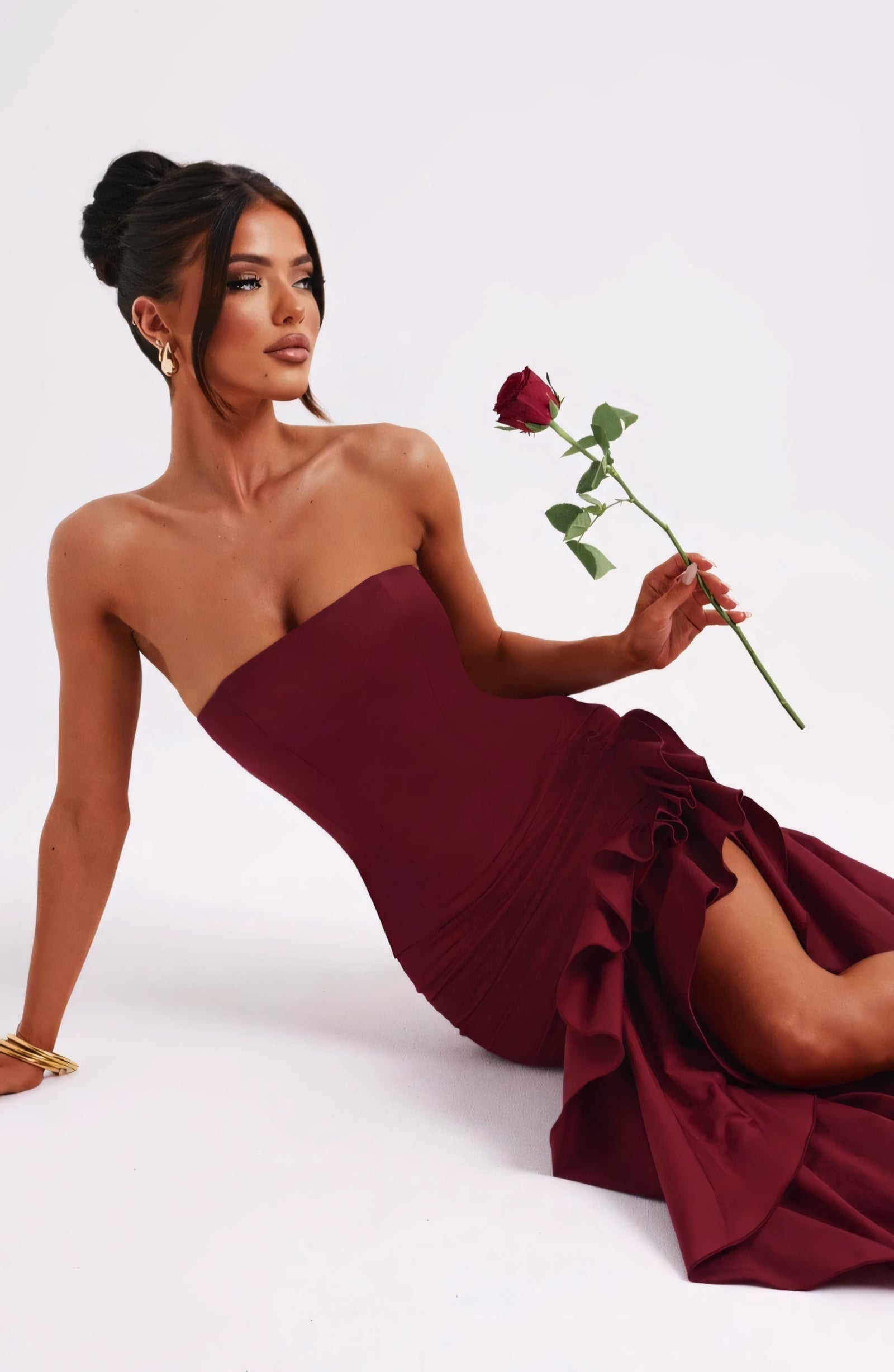 ROSE MAXI DRESS - WINE