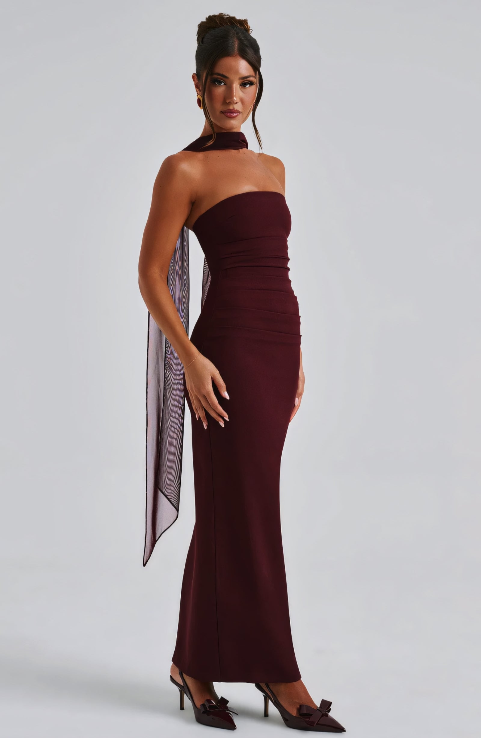 ARIA MAXI DRESS - CHERRY LACQUER