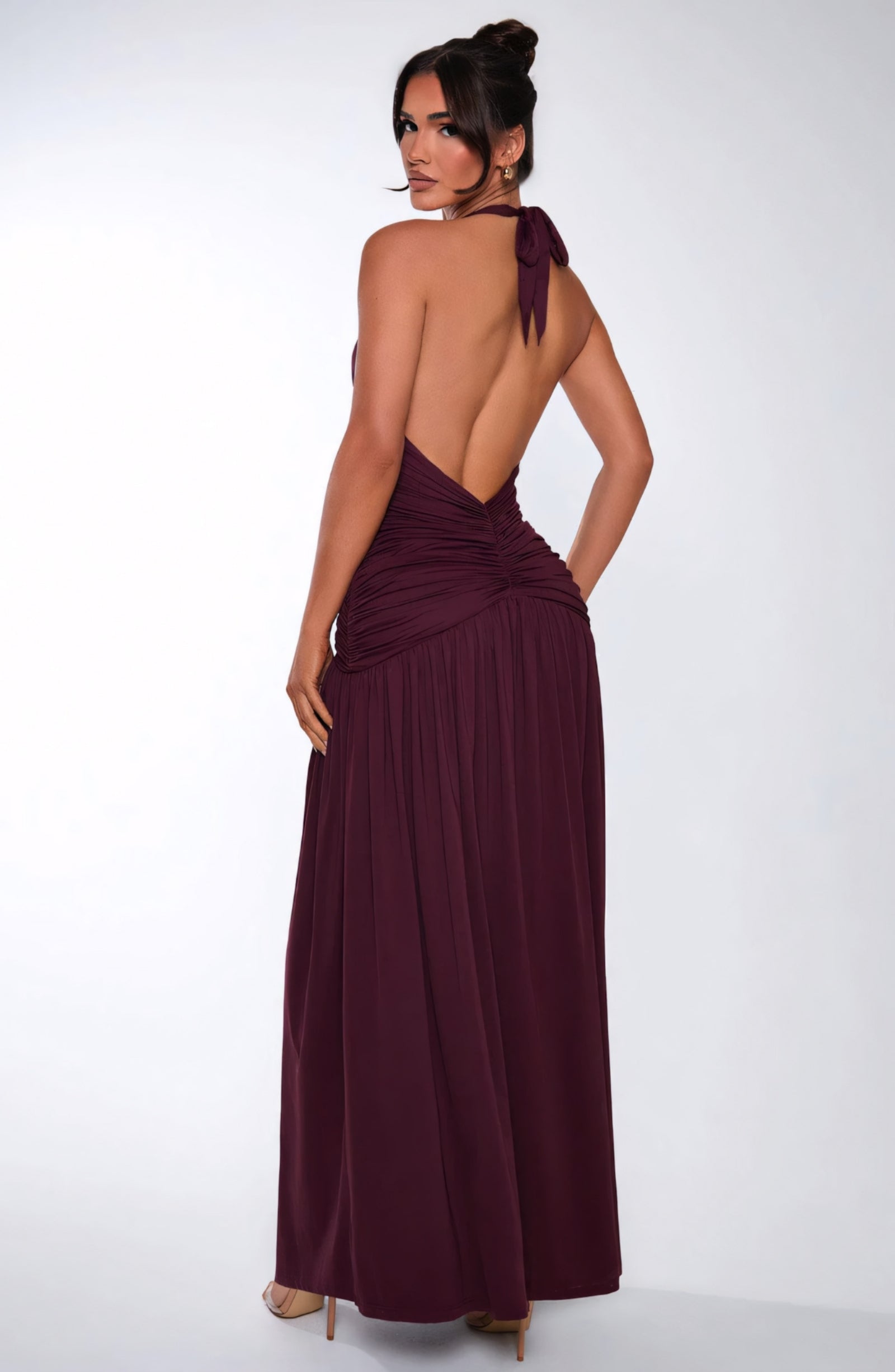 ALEXA MAXI DRESS - CHERRY LACQUER