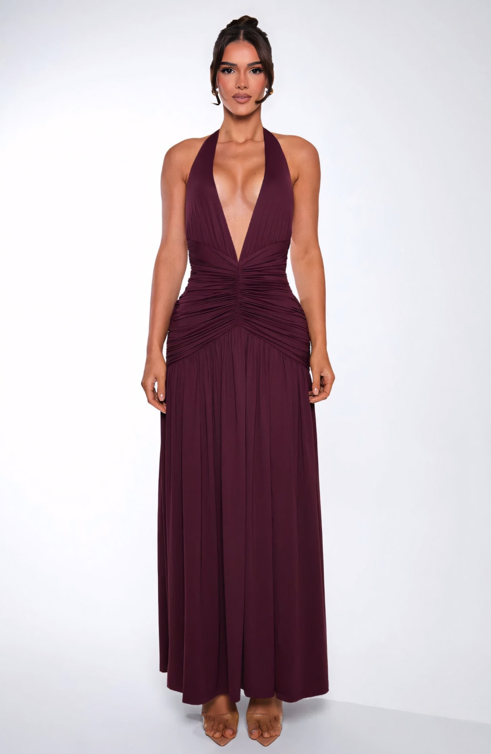 ALEXA MAXI DRESS - CHERRY LACQUER