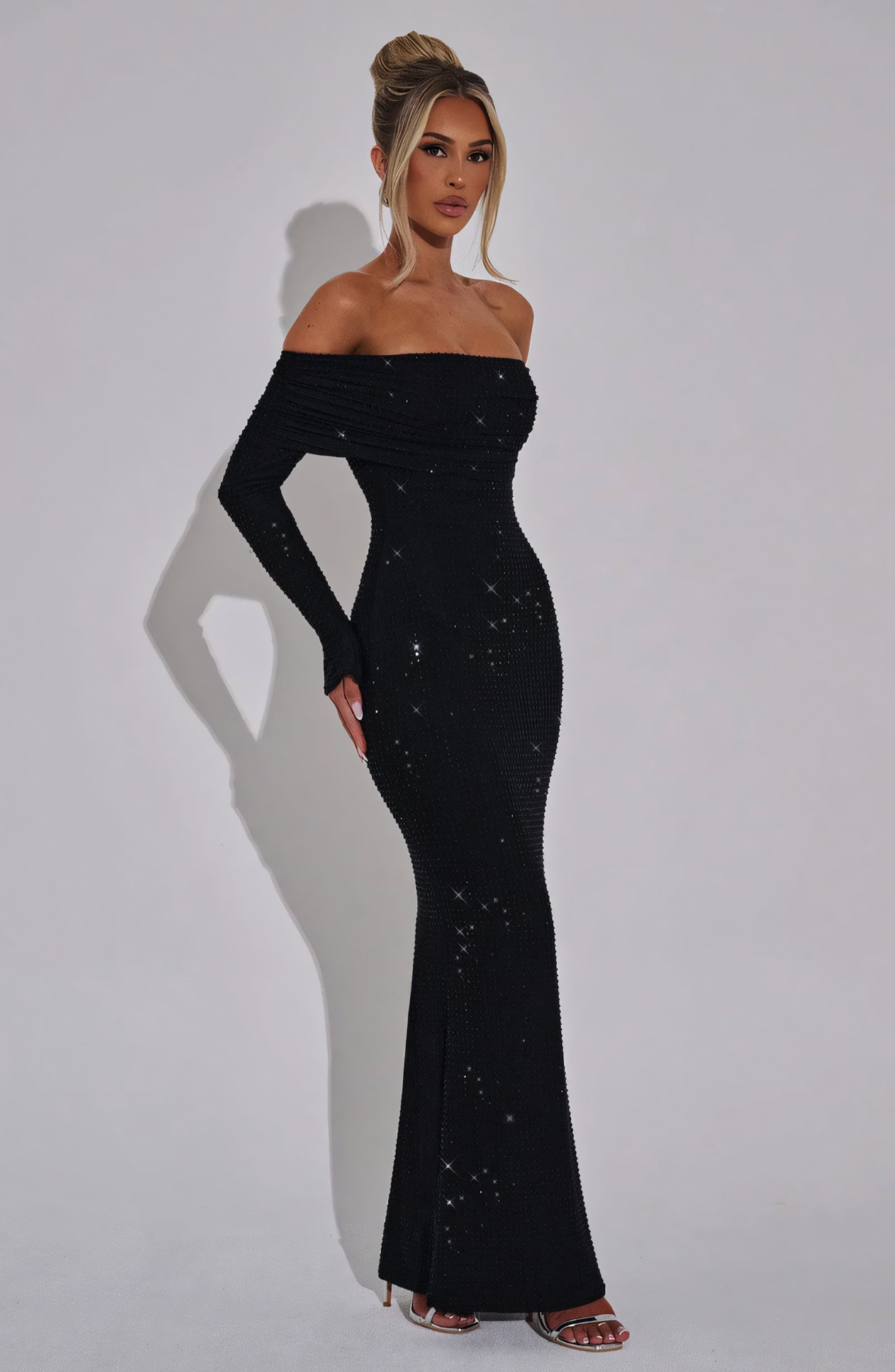 ABBY MAXI DRESS - BLACK SPARKLE