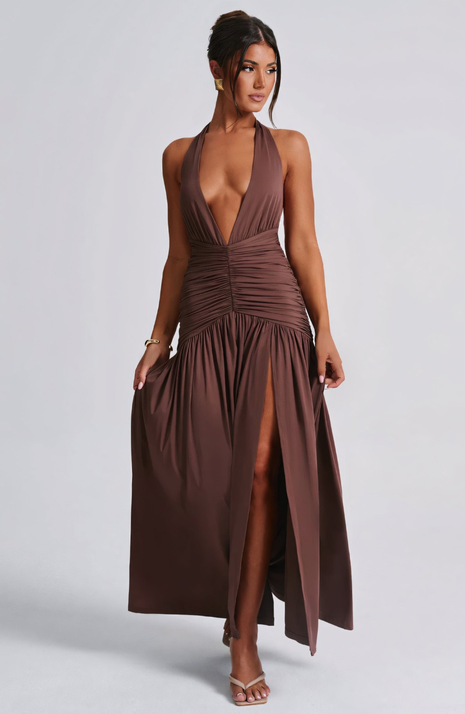 ALEXA MAXI DRESS - CHOCOLATE