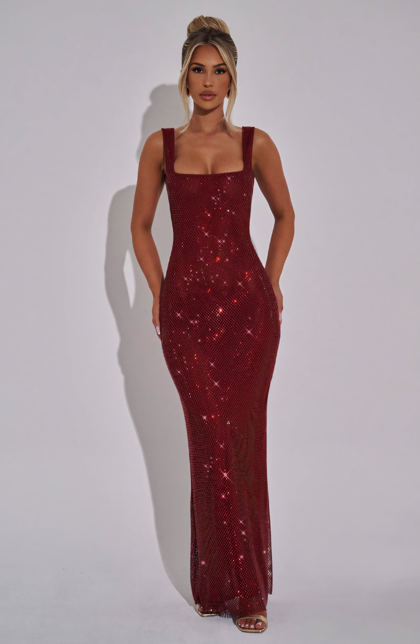 EVY MAXI DRESS - WINE SPARKLE