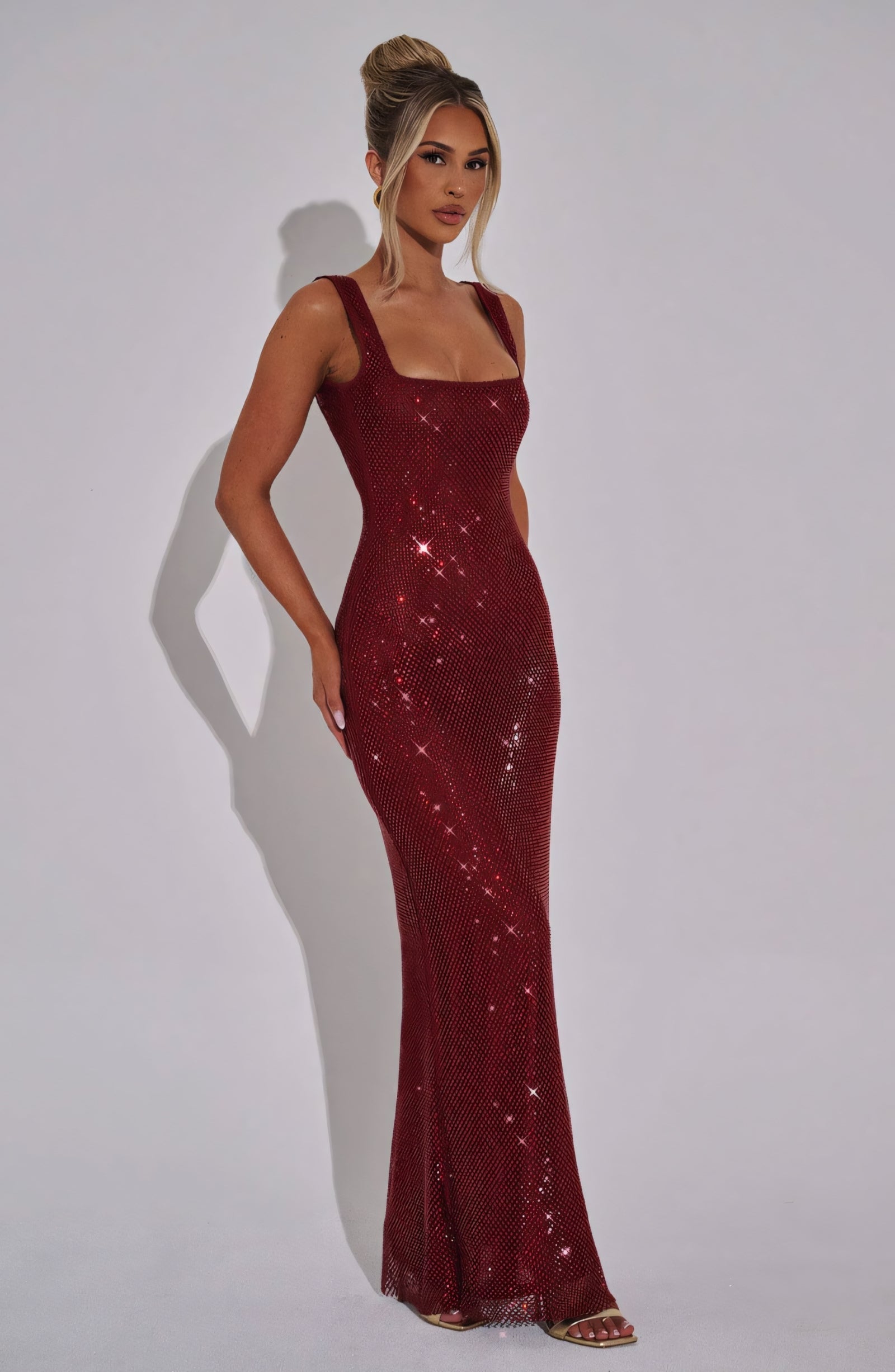 EVY MAXI DRESS - WINE SPARKLE