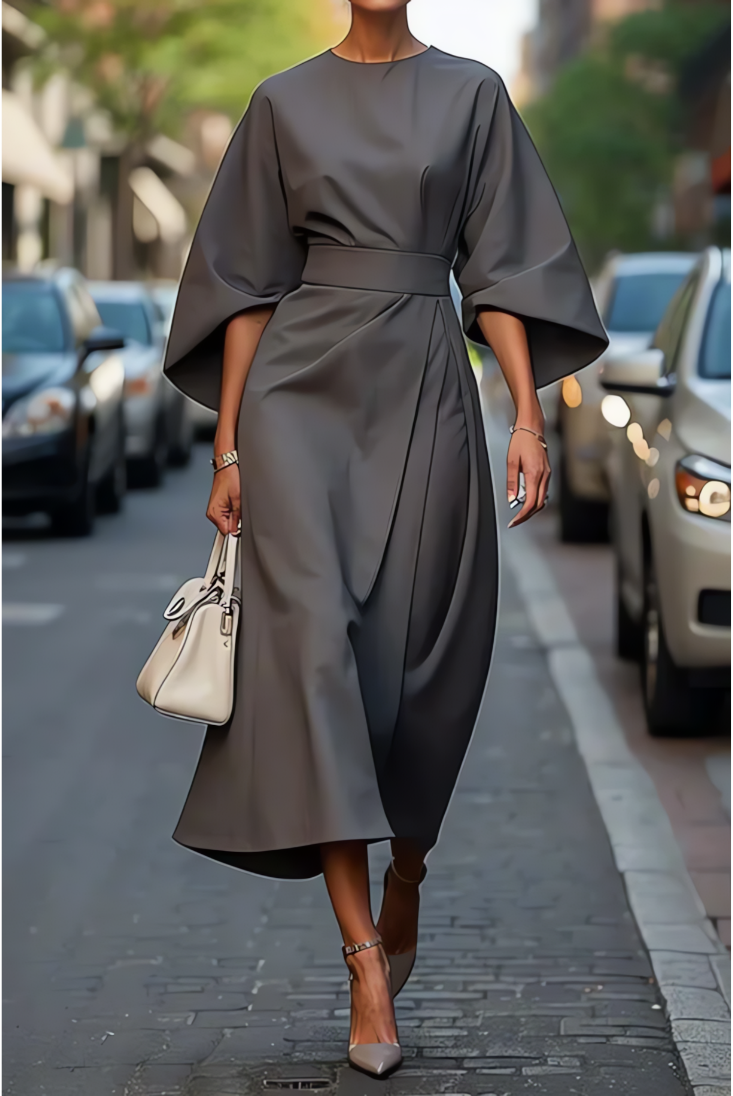 Bria maxi dress -  Sleeves and Belt