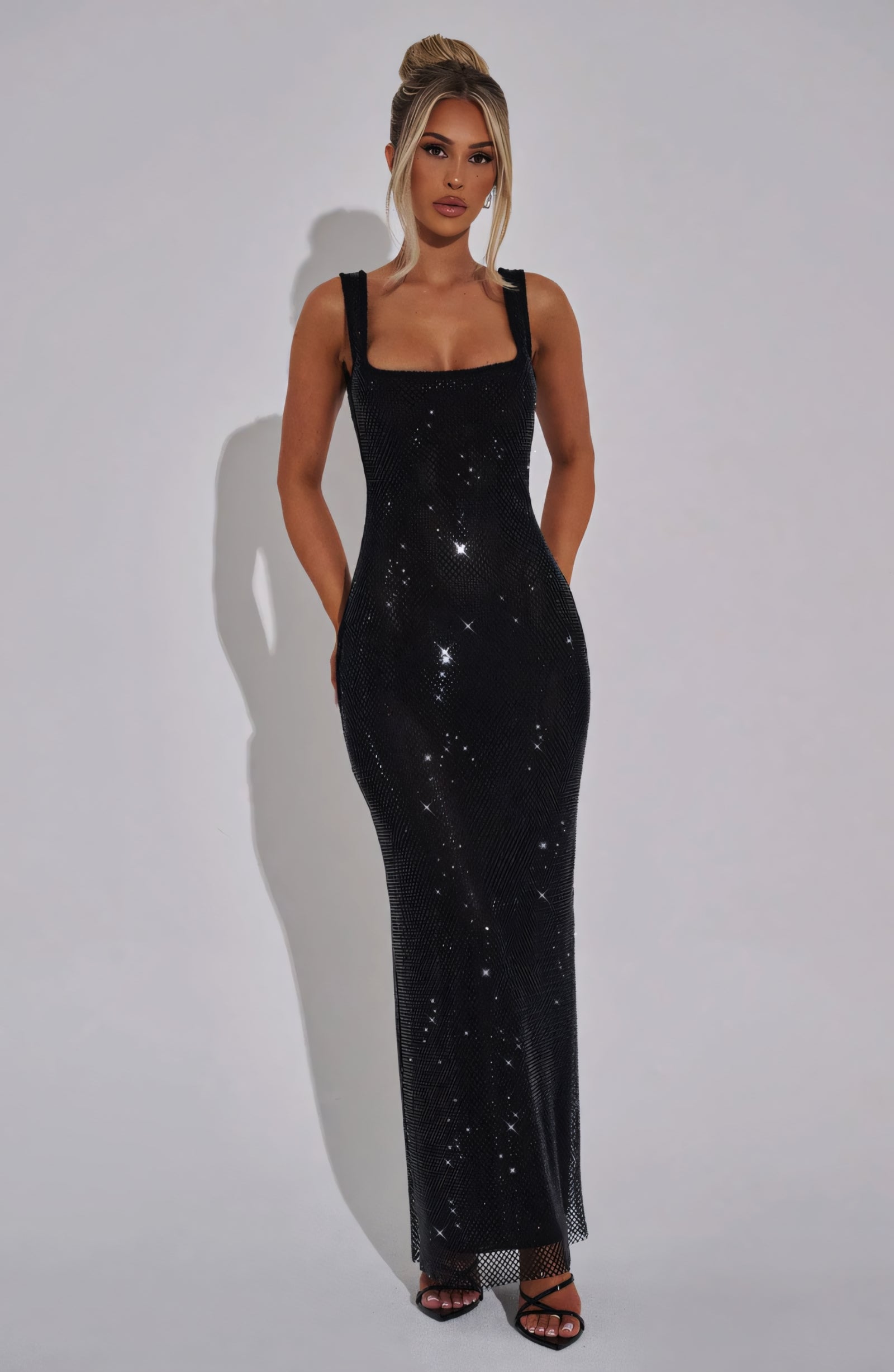 EVY MAXI DRESS - BLACK SPARKLE