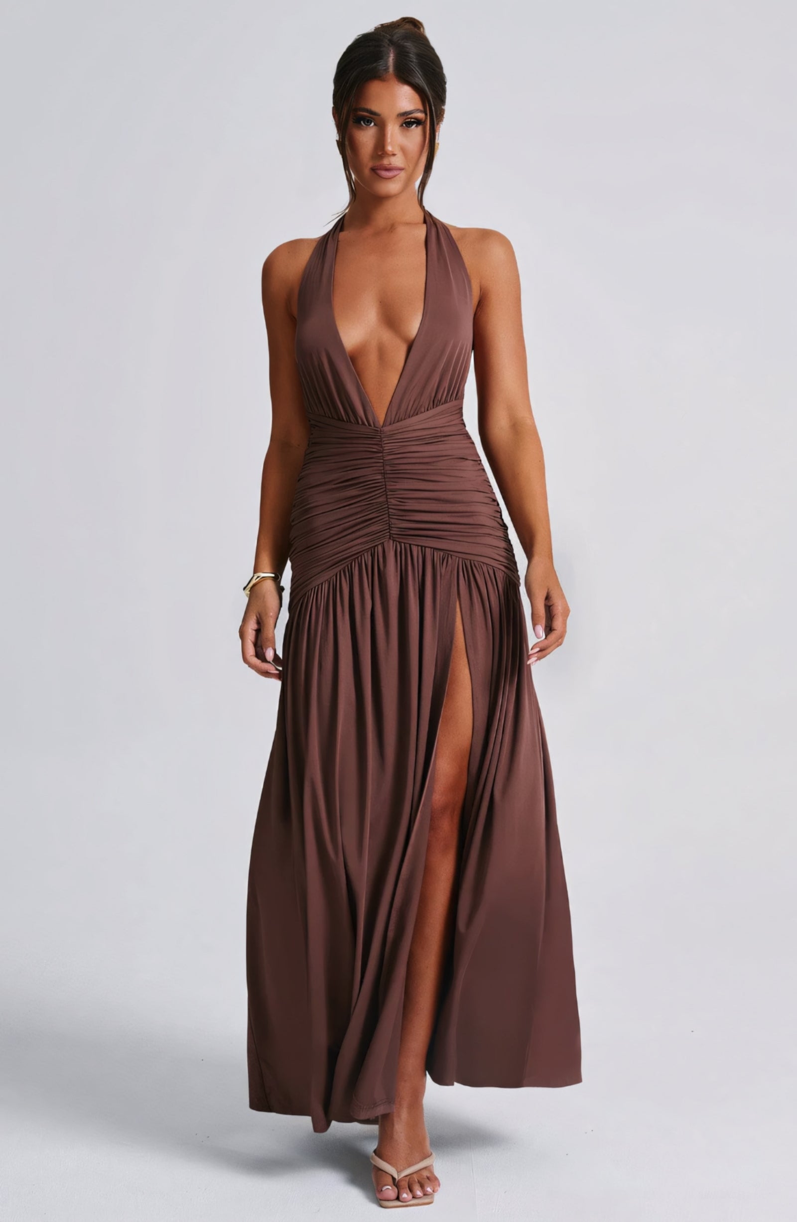 ALEXA MAXI DRESS - CHOCOLATE