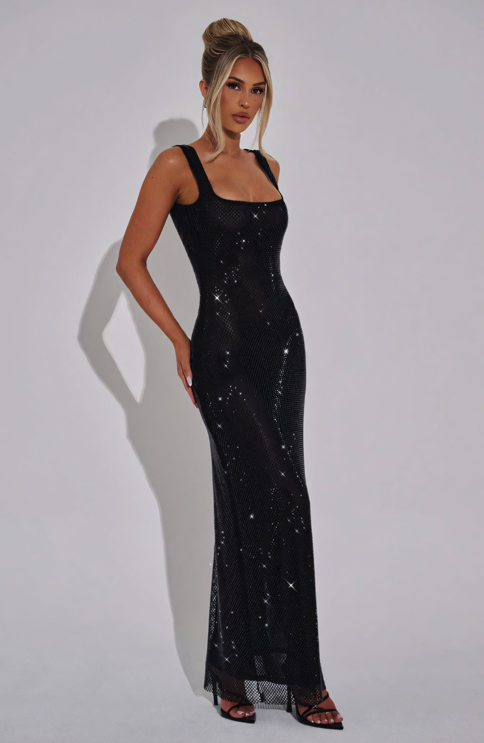 EVY MAXI DRESS - BLACK SPARKLE