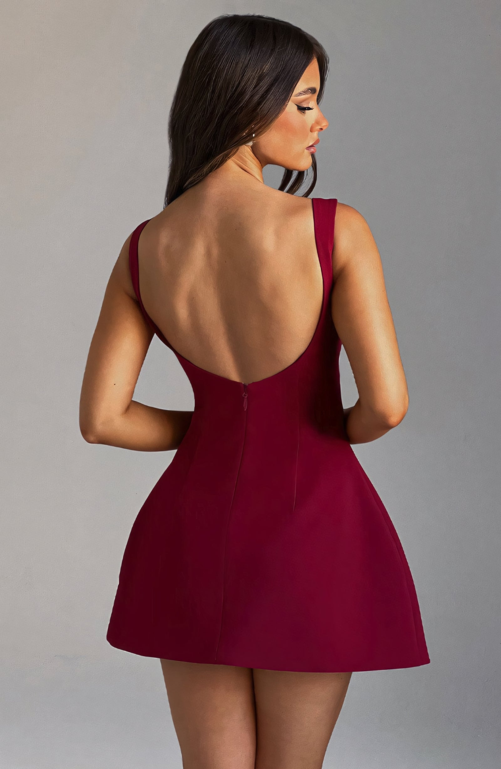 BEAU MINI DRESS - WINE