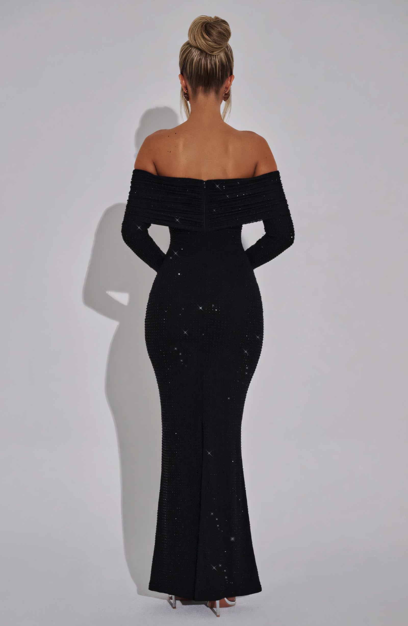 ABBY MAXI DRESS - BLACK SPARKLE