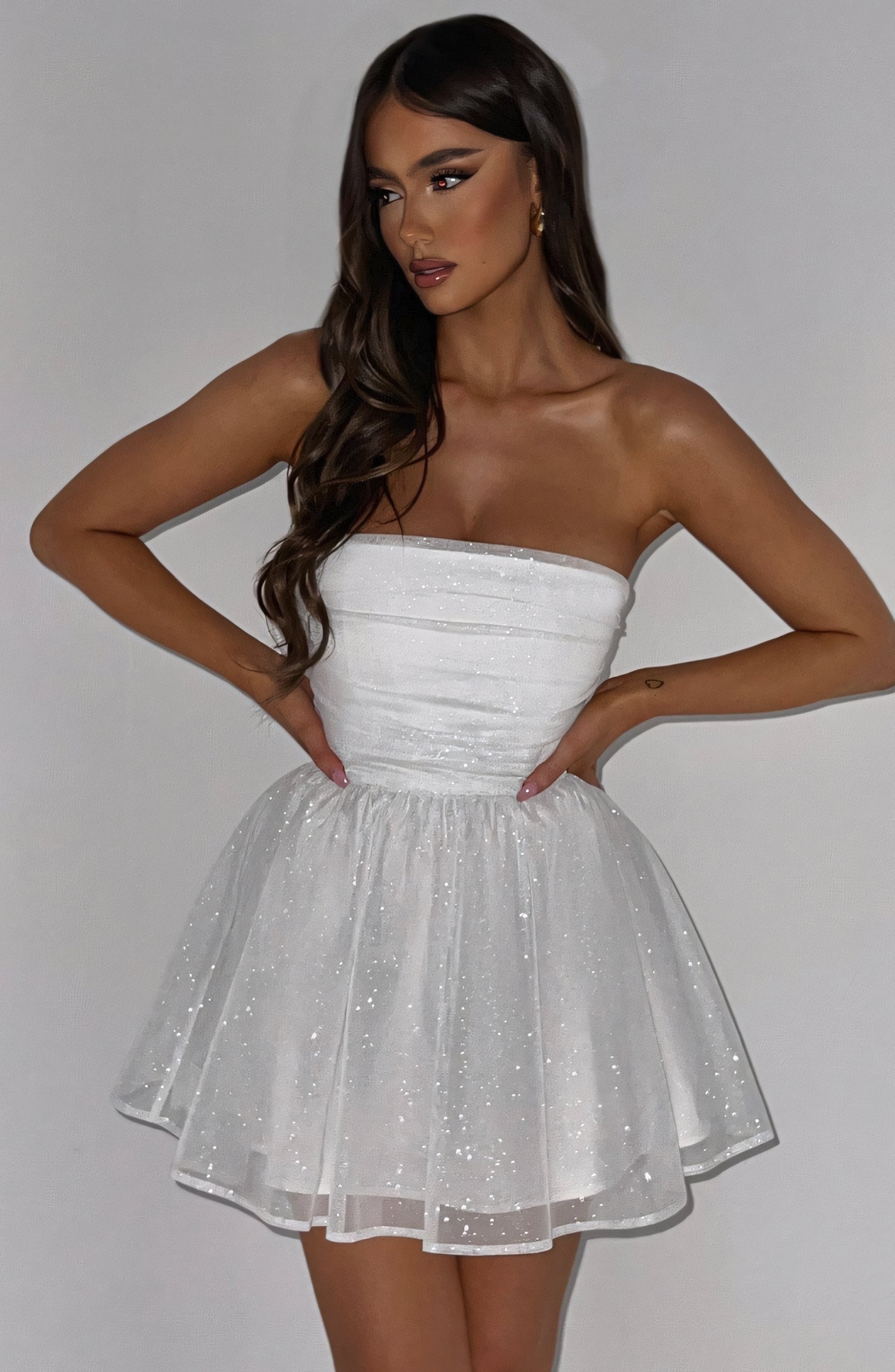 CHARLOT MINI DRESS - WHITE SPARKLE