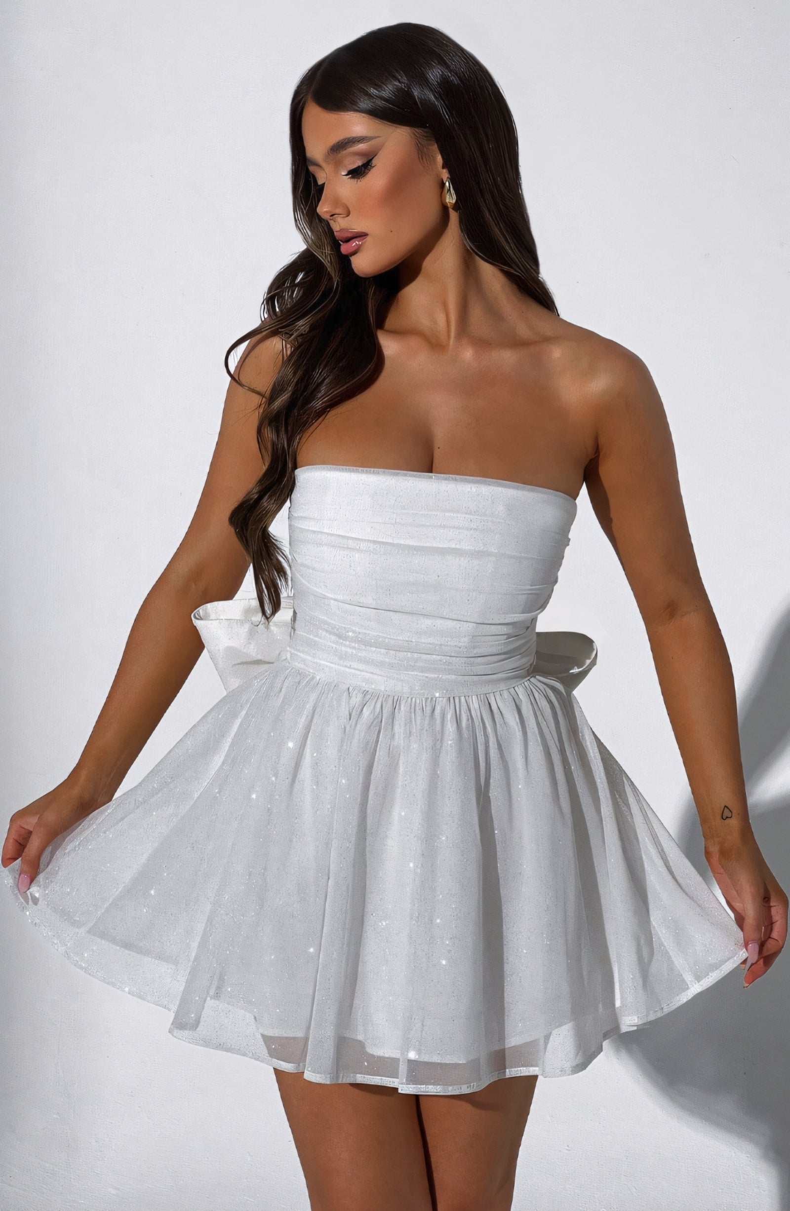 CHARLOT MINI DRESS - WHITE SPARKLE