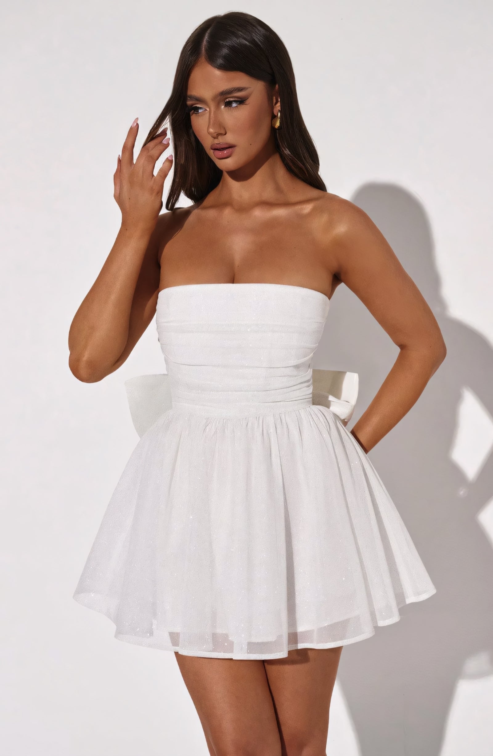 CHARLOT MINI DRESS - WHITE SPARKLE