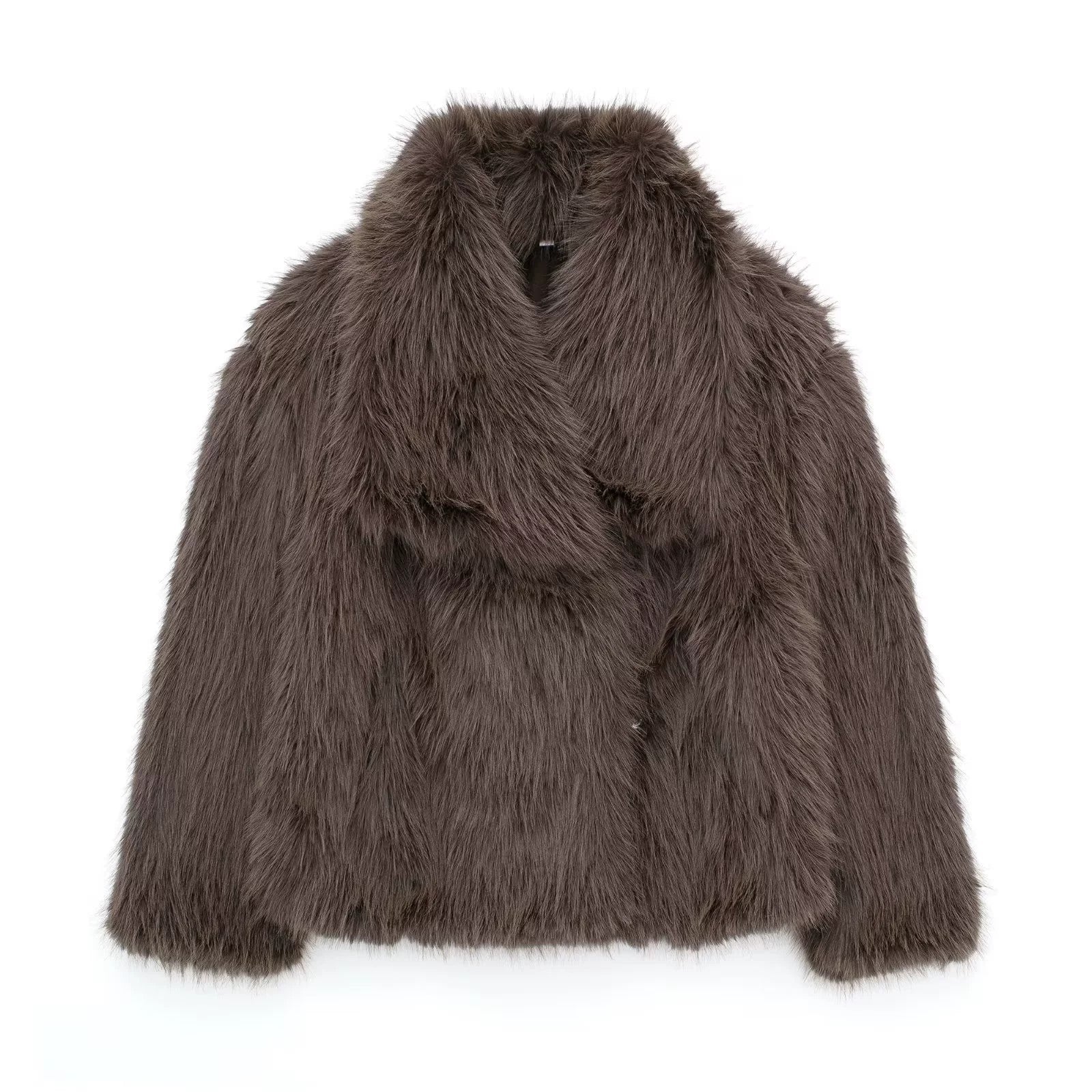 SOFIA FAUX FUR COAT - BLACK