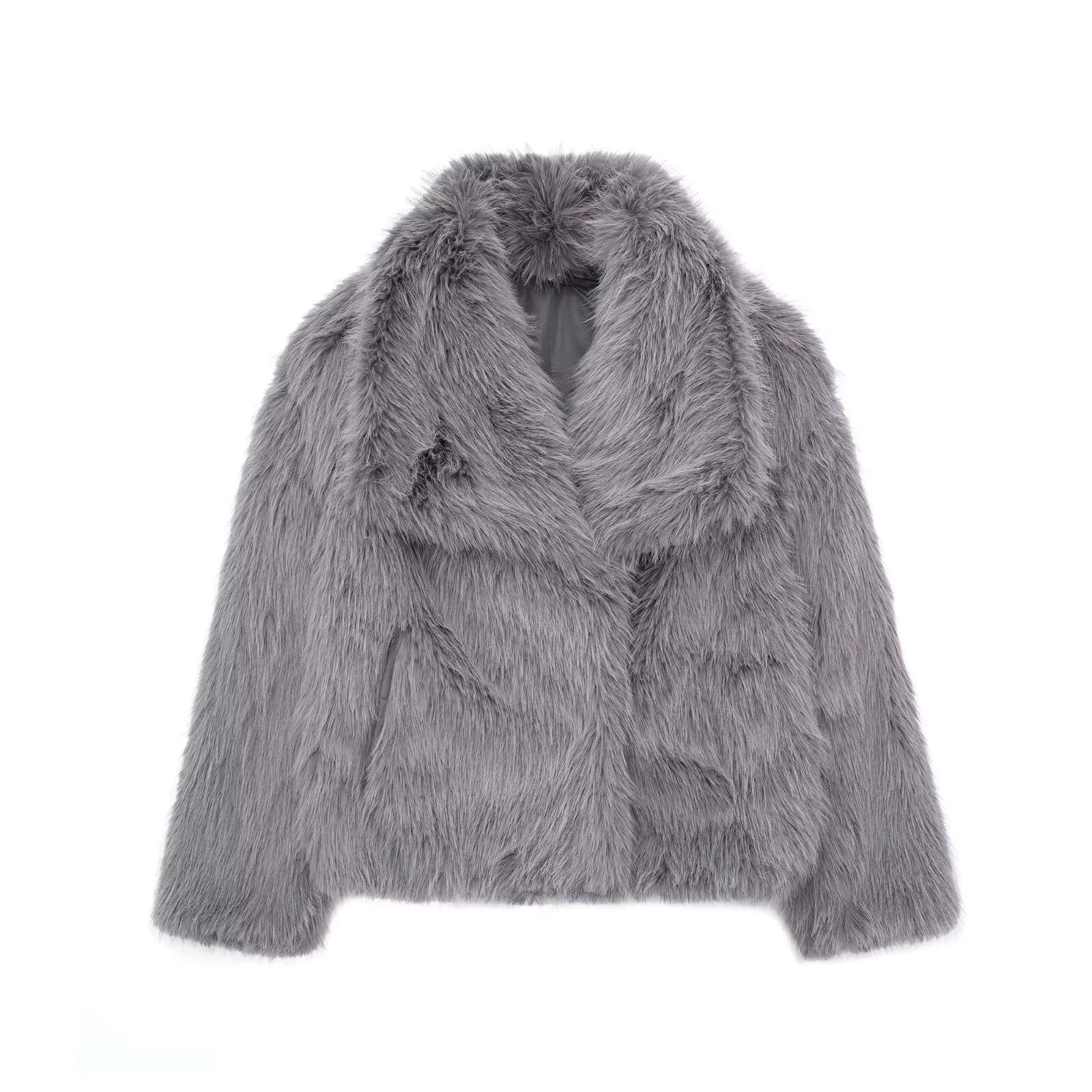 SOFIA FAUX FUR COAT - BROWN