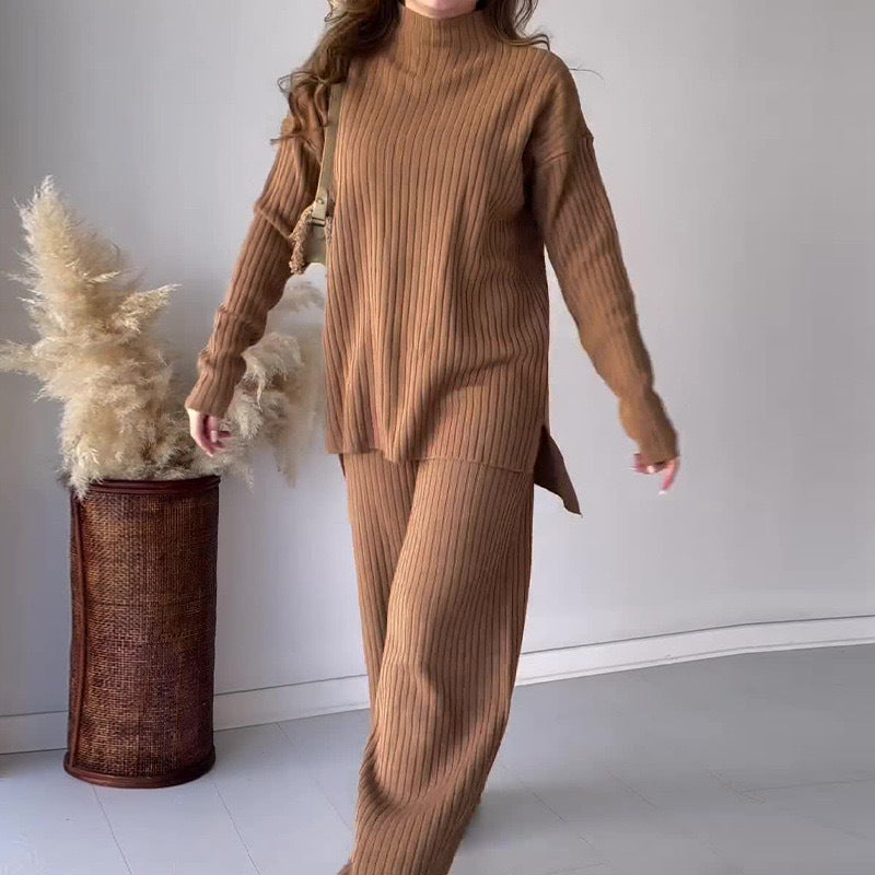 CLAIRE KNIT SET - BROWN