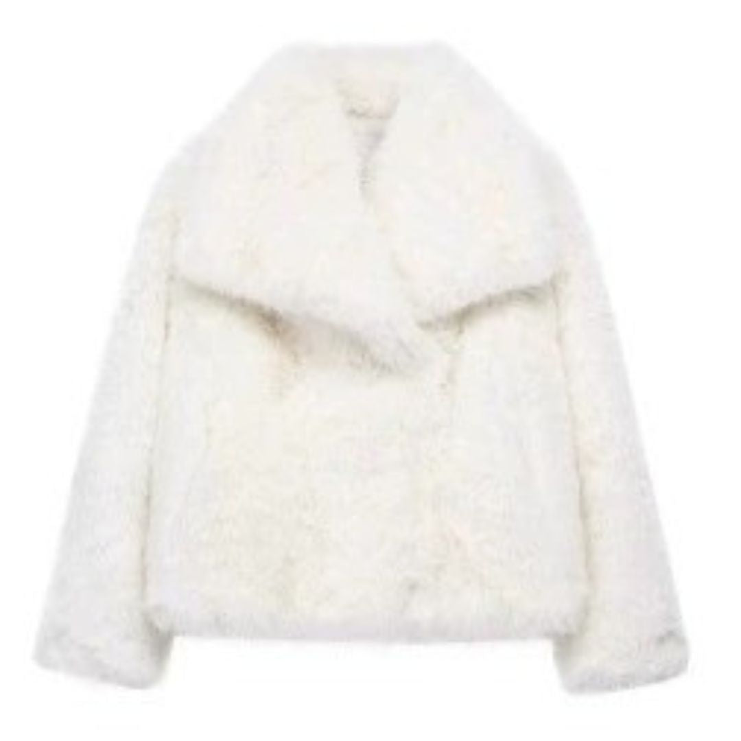 SOFIA FAUX FUR COAT - WHITE