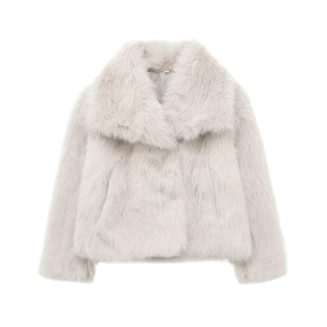 SOFIA FAUX FUR COAT - BLACK