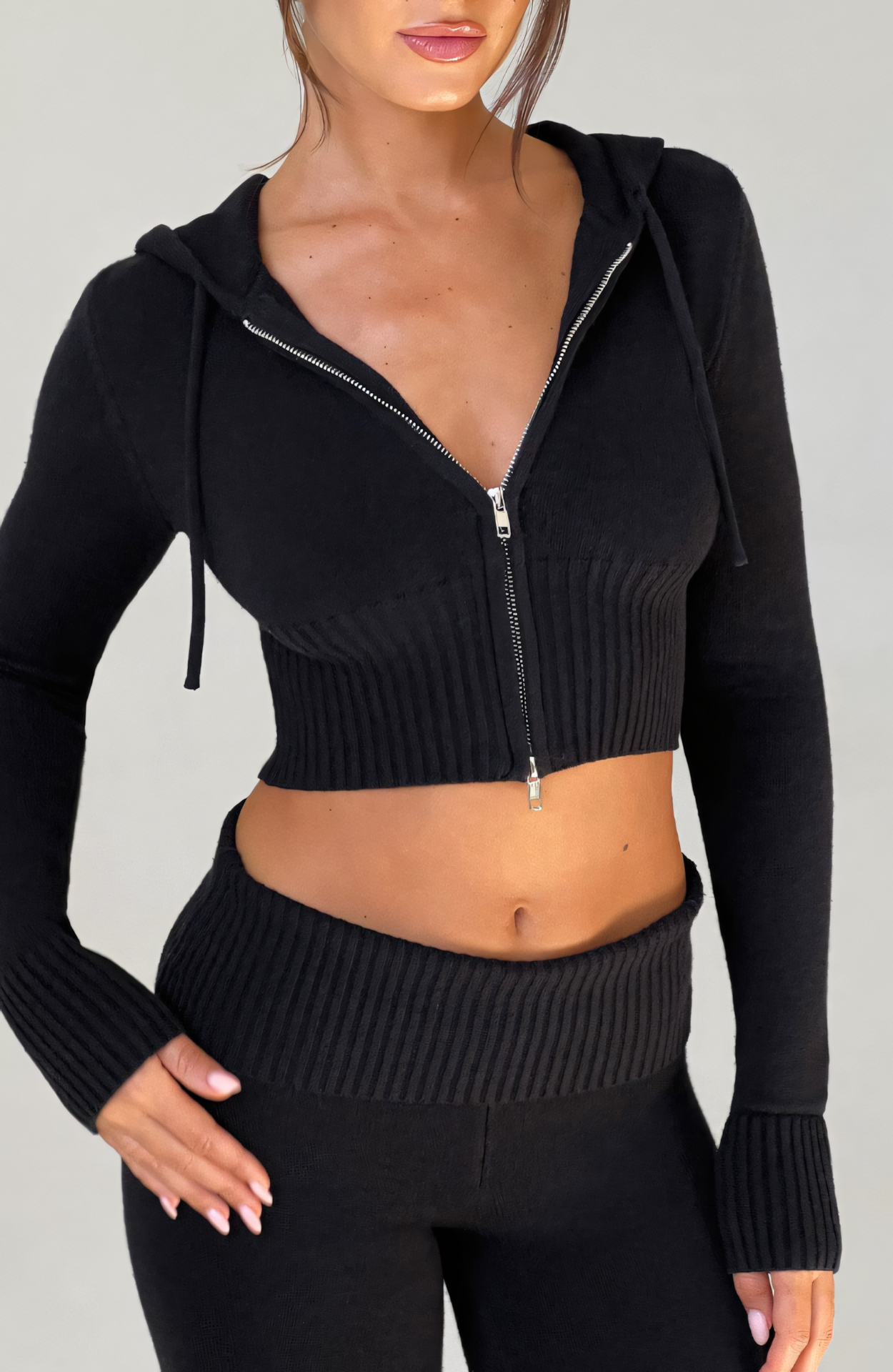 MARA KNIT SET  - BLACK