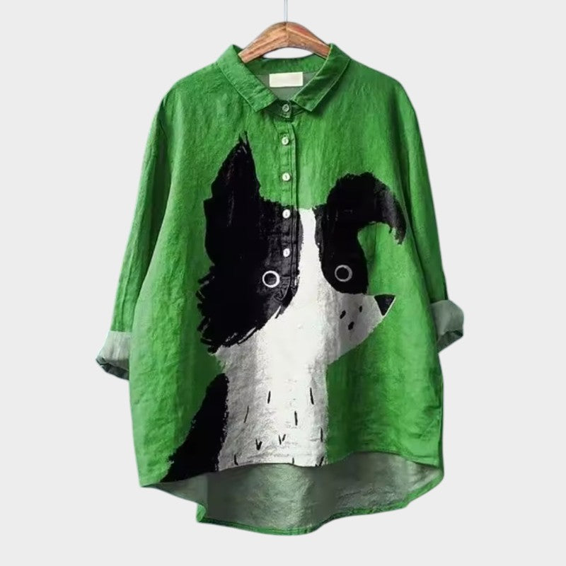 Astrid™ | Dog Print Blouse