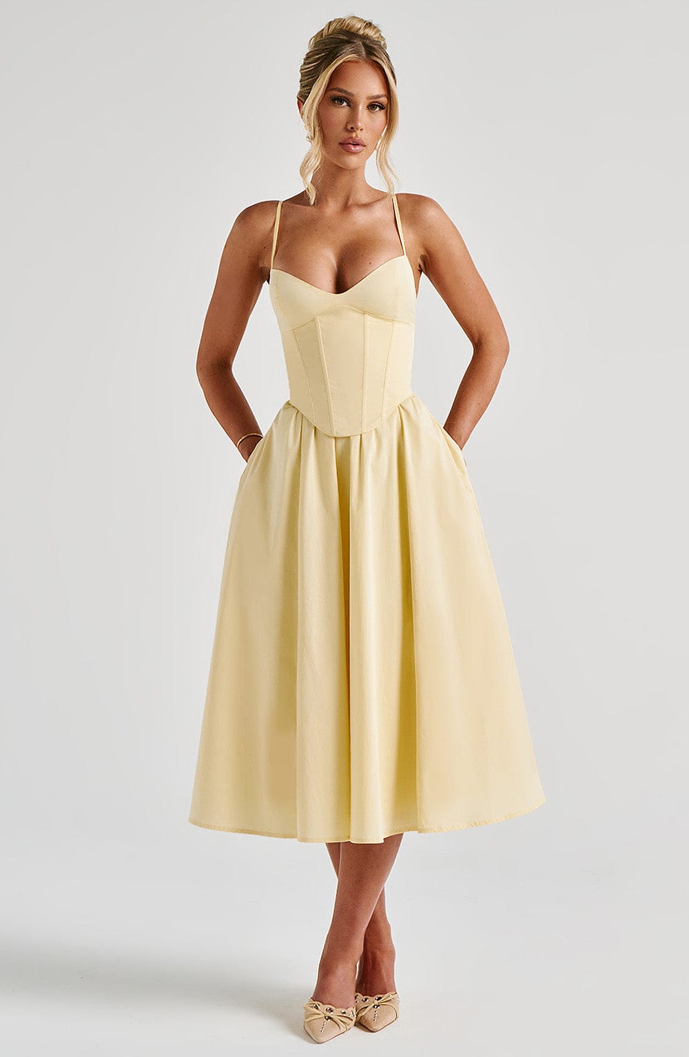 Mariella Midi Dress - Lemon